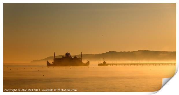 Isle of Wight Ferry in Early Morning Light Print by Allan Bell