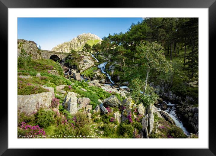 Ogwen Falls, Snowdonia Wales Framed Mounted Print by jim Hamilton
