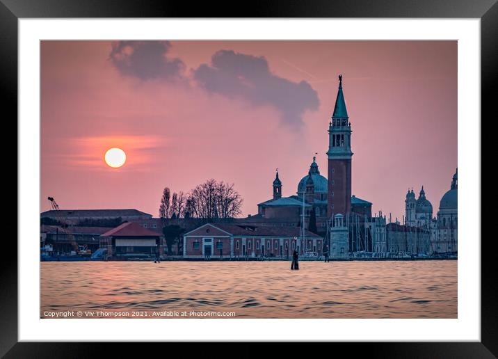 Venetian Sunset Framed Mounted Print by Viv Thompson