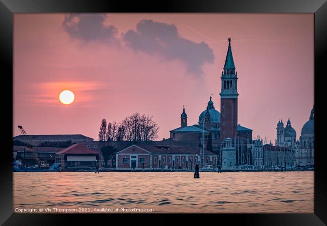 Venetian Sunset Framed Print by Viv Thompson