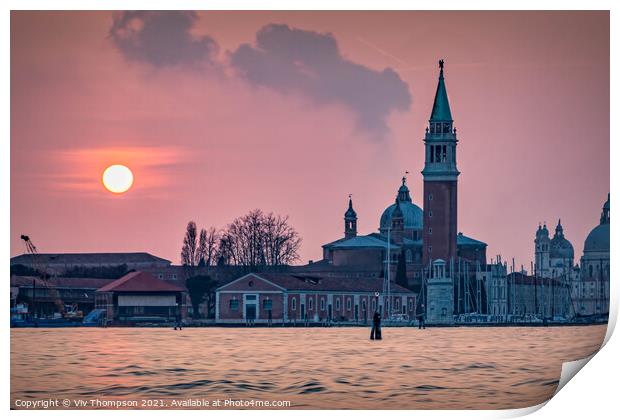 Venetian Sunset Print by Viv Thompson