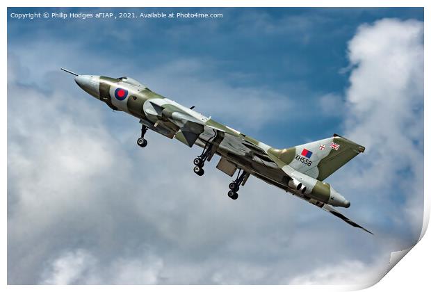 Avro Vulcan XH558 Take Off Print by Philip Hodges aFIAP ,