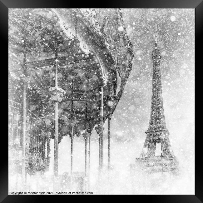 Typical Paris | fairytale-like winter magic Framed Print by Melanie Viola