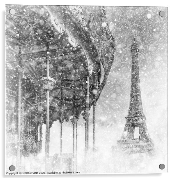 Typical Paris | fairytale-like winter magic Acrylic by Melanie Viola