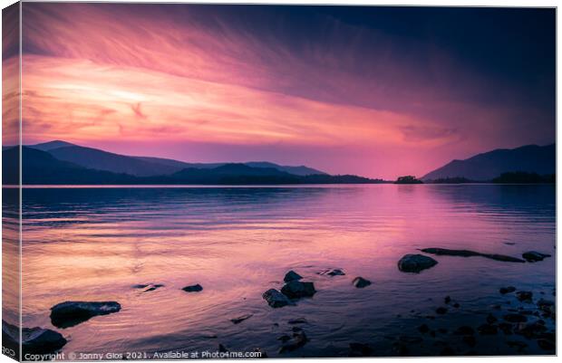 Sunset at Derwentwater Canvas Print by Jonny Gios