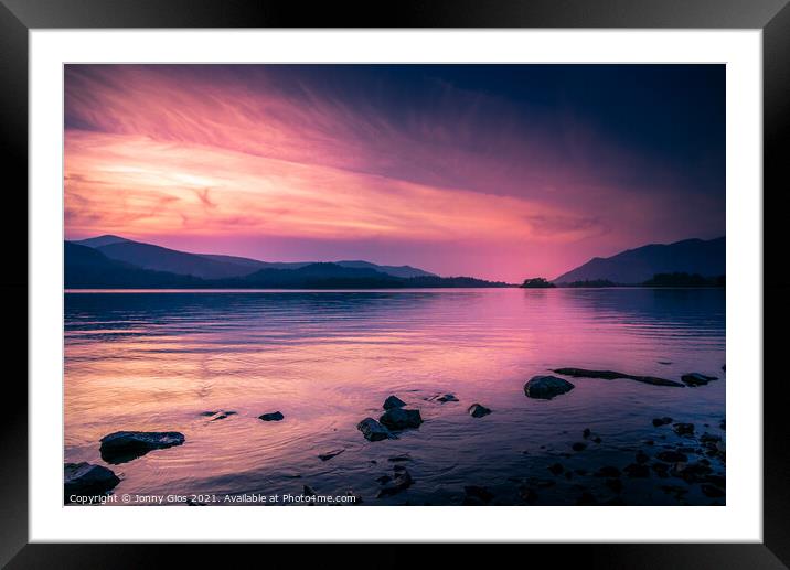 Sunset at Derwentwater Framed Mounted Print by Jonny Gios