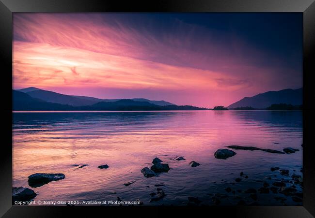 Sunset at Derwentwater Framed Print by Jonny Gios