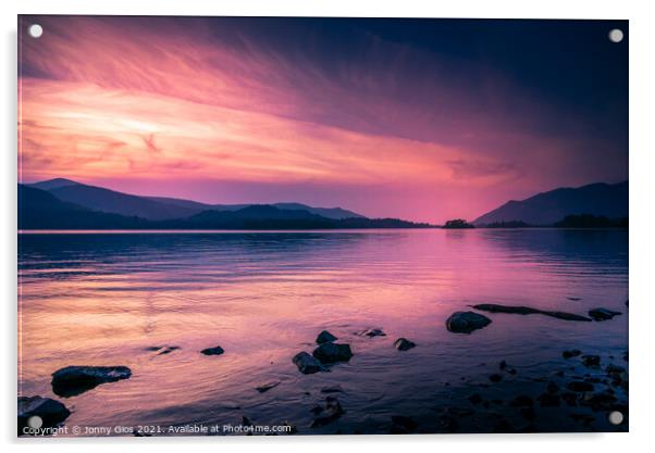 Sunset at Derwentwater Acrylic by Jonny Gios