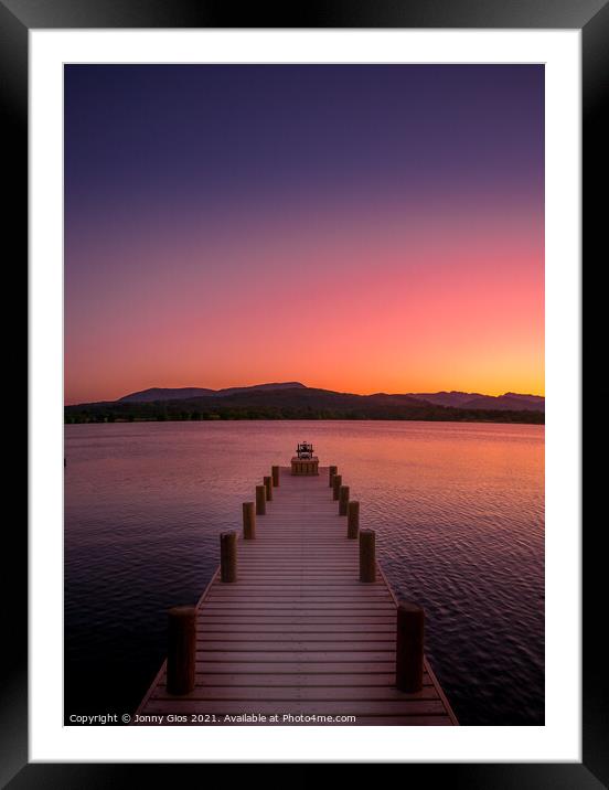 Low Wood Sunset Framed Mounted Print by Jonny Gios