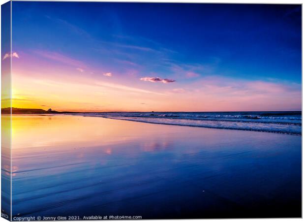 Bamburgh Beach Sunset Canvas Print by Jonny Gios