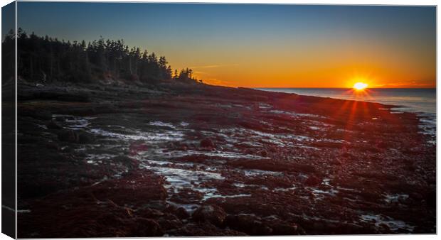Nova Scotia Beach Sunset, Canada Canvas Print by Mark Llewellyn