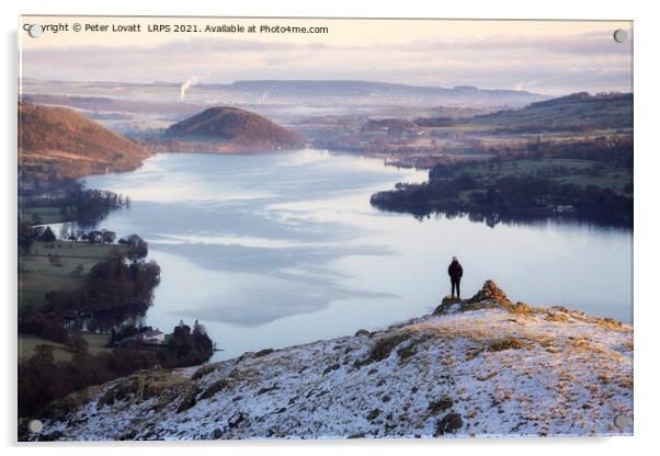 Ullswater - A Winter View from Hallin Fell Acrylic by Peter Lovatt  LRPS