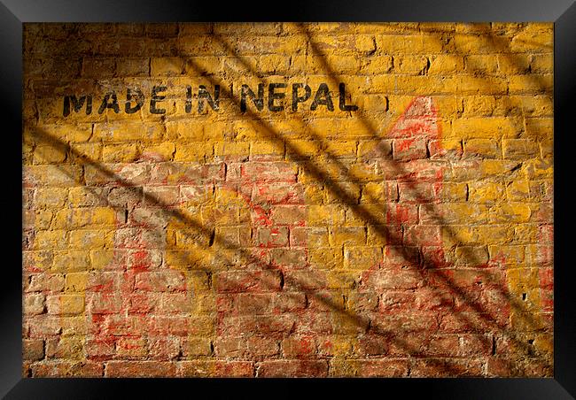 Made in Nepal on Wall Framed Print by Serena Bowles