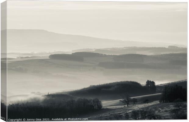Mist in Kirkby Lonsdale Valley Canvas Print by Jonny Gios