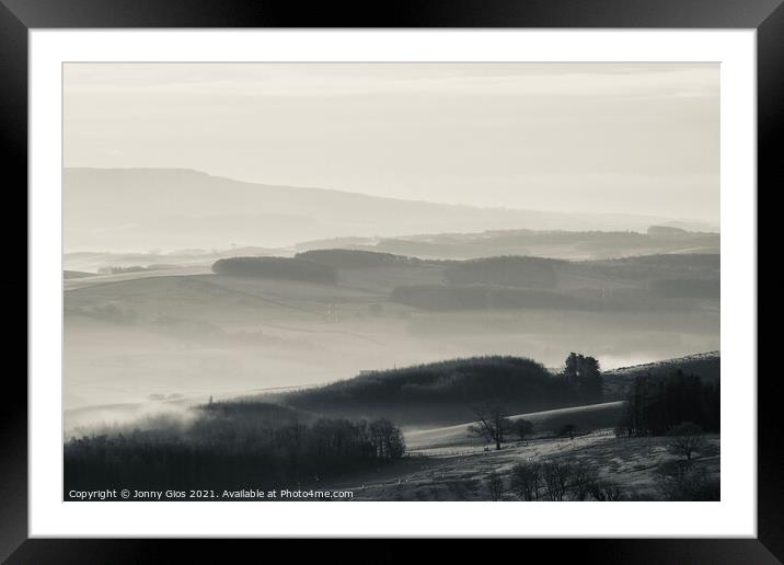 Mist in Kirkby Lonsdale Valley Framed Mounted Print by Jonny Gios