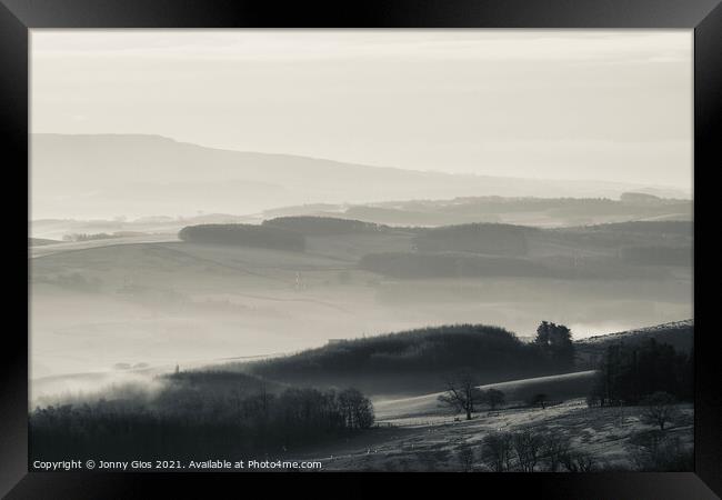 Mist in Kirkby Lonsdale Valley Framed Print by Jonny Gios