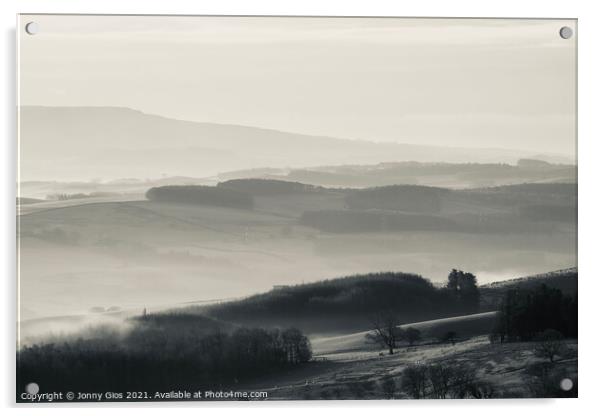 Mist in Kirkby Lonsdale Valley Acrylic by Jonny Gios
