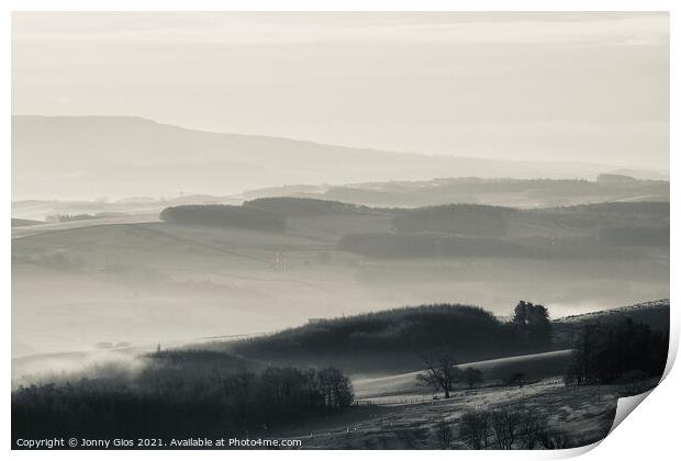 Mist in Kirkby Lonsdale Valley Print by Jonny Gios