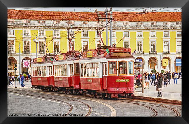 Tourist Trams Of Lisbon Framed Print by Peter F Hunt