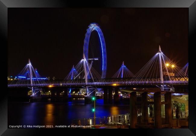 London Eye, Golden Jubilee Bridge, London Framed Print by Rika Hodgson