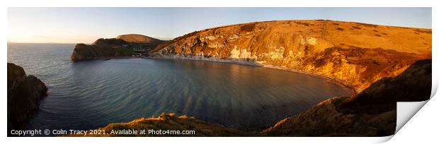 Lulworth Cove, Dorset UK at sunset  Print by Colin Tracy