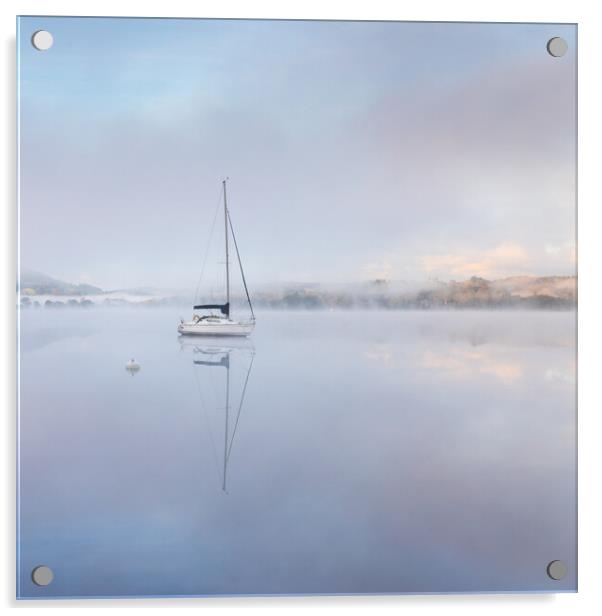 Lake Windermere Misty Morning Acrylic by Phil Durkin DPAGB BPE4