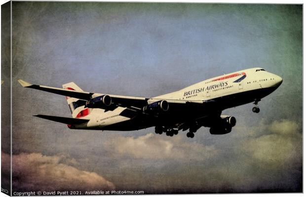 British Airways Boeing 747 Vintage Canvas Print by David Pyatt