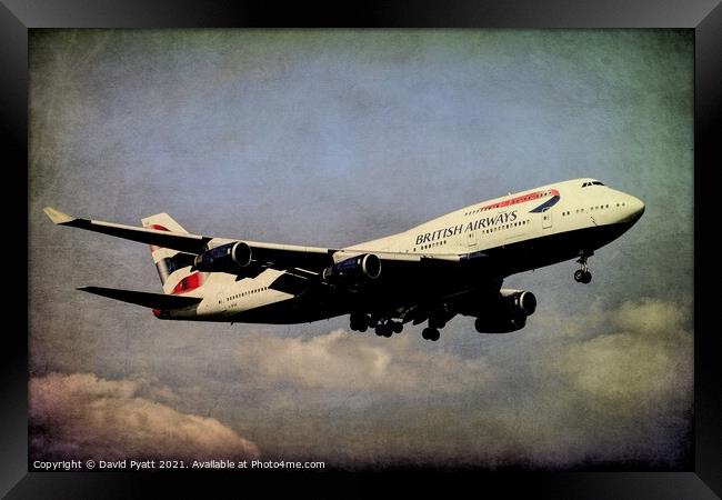British Airways Boeing 747 Vintage Framed Print by David Pyatt