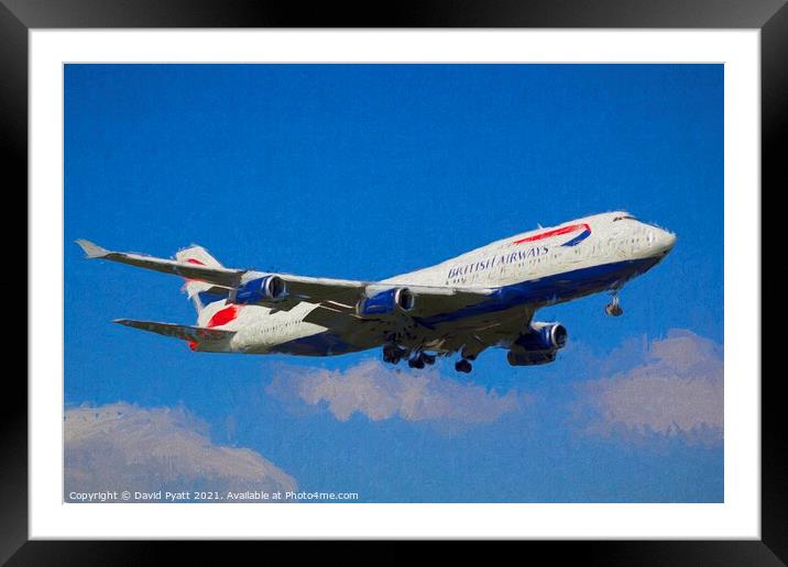 British Airways Boeing 747 Art          Framed Mounted Print by David Pyatt