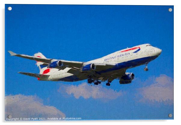 British Airways Boeing 747 Art          Acrylic by David Pyatt