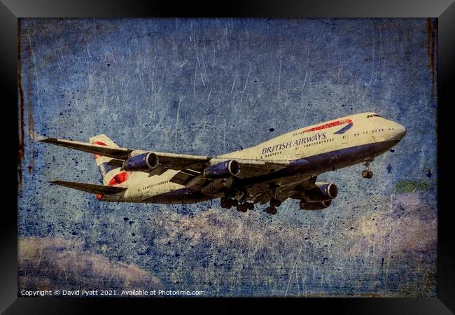 Boeing 747-436 Weathered Art Framed Print by David Pyatt