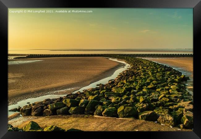 North Wirral Beach at Sunset  Framed Print by Phil Longfoot