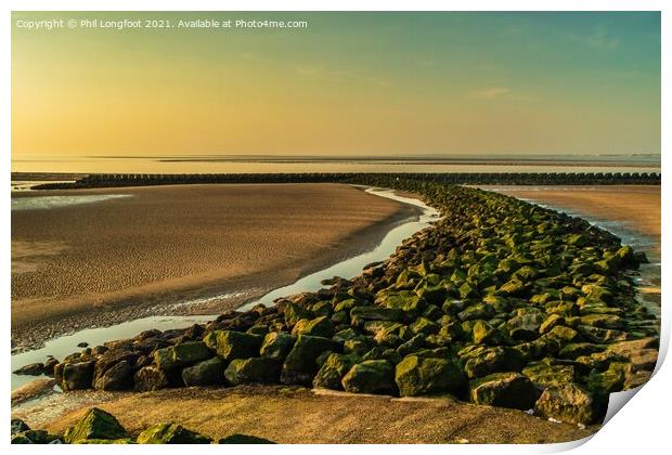 North Wirral Beach at Sunset  Print by Phil Longfoot