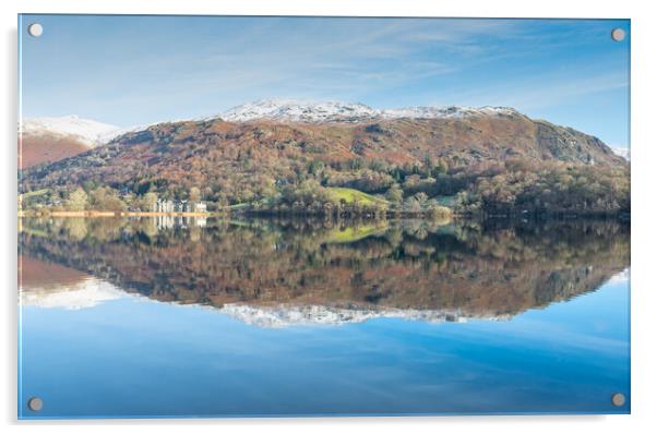 Reflections on Grasmere Lake District Acrylic by Jonathon barnett
