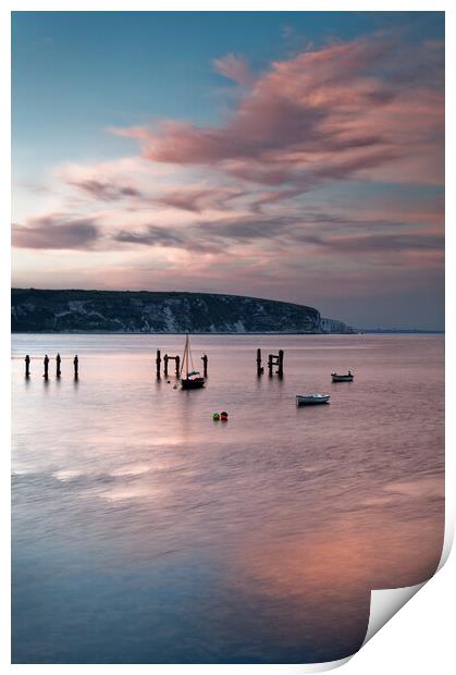 Looking across Swanage Bay, Dorset Print by Darren Galpin