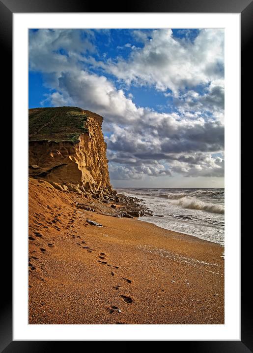 East Cliff at West Bay Framed Mounted Print by Darren Galpin