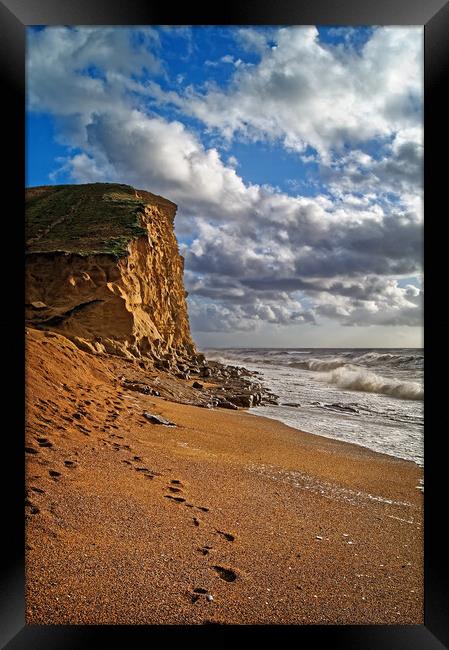 East Cliff at West Bay Framed Print by Darren Galpin