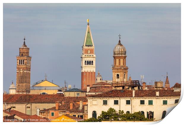 Venetian Skyline Print by Ron Thomas