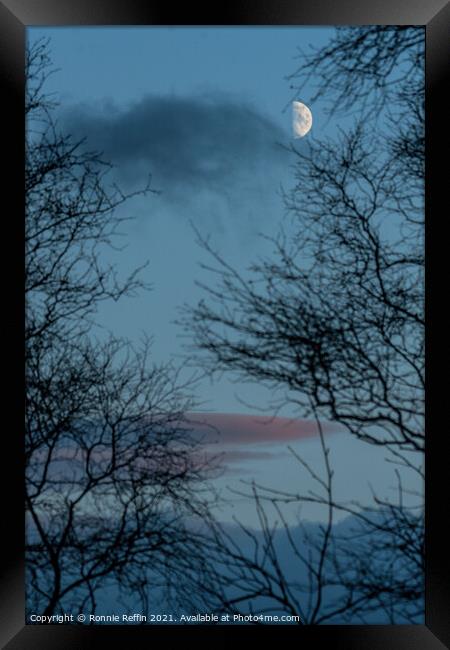 Half Moon At Blue Hour Framed Print by Ronnie Reffin