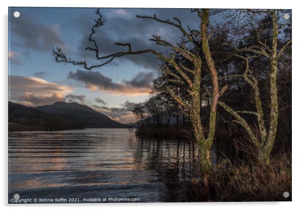 Loch Eck At Dornoch Point Acrylic by Ronnie Reffin