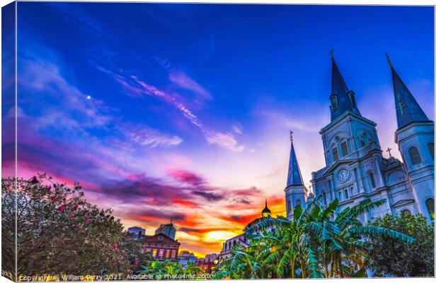 Saint Louis Cathedral Cabildo New Orleans Louisiana Canvas Print by William Perry