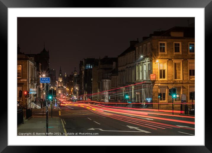West George Street At Night Framed Mounted Print by Ronnie Reffin