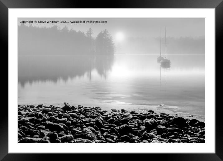 Daybreak by the lake. Framed Mounted Print by Steve Whitham