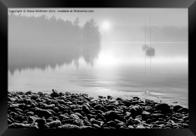 Daybreak by the lake. Framed Print by Steve Whitham