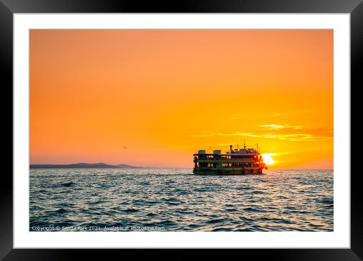Zadar sunset sea Framed Mounted Print by Sanga Park