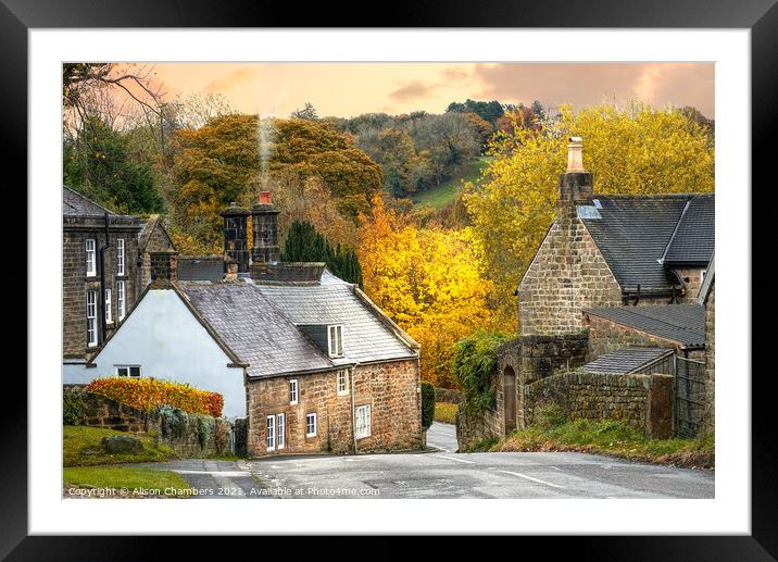 Autumn Day in Ashover Framed Mounted Print by Alison Chambers