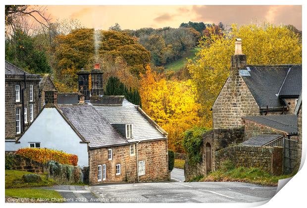 Autumn Day in Ashover Print by Alison Chambers