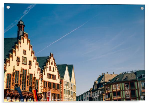 Romerberg old town square in Frankfurt Acrylic by Sanga Park
