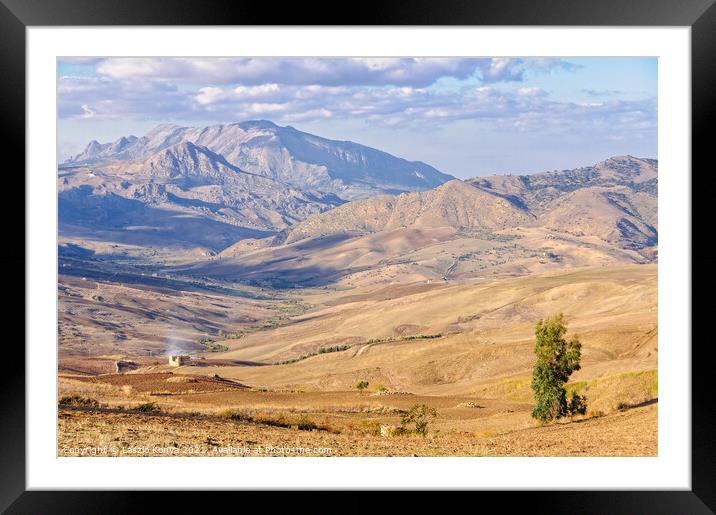 Sicani Mountains - Sicily Framed Mounted Print by Laszlo Konya