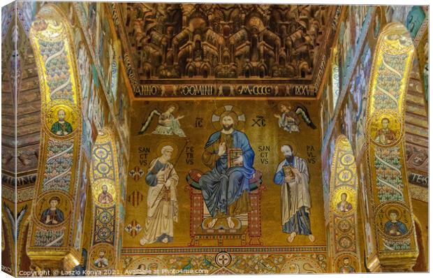 Christ in Majesty with Peter and Paul - Palermo Canvas Print by Laszlo Konya
